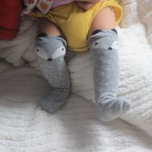 Fancy Designer grey kawaii cartoon fox Brand leg warmers baby Boys girls legging socks protectors for