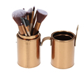 New Empty Portable Travel PU Leather Makeup Brush Round Pen Holder Makeup Organizer Container Cosmetic Storage