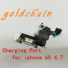 100% tested working White color for iphone 6s Dock Connector Charging Port Flex Cable Flex Antenna Speaker Microphone Assembly