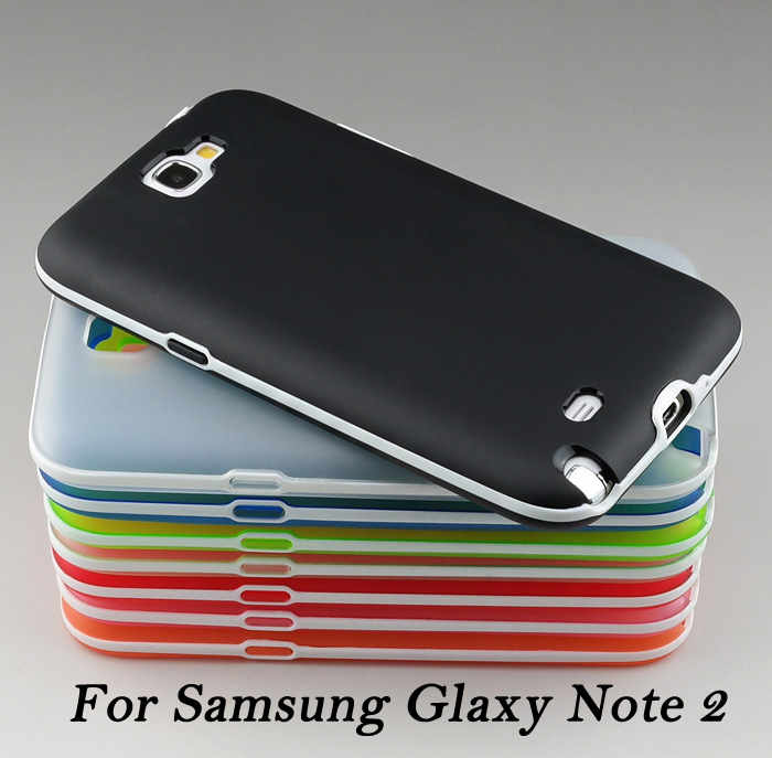 Ultra Thin Soft Translucent Rubber TPU Bumper Case For Samsung Galaxy Note 2 Cases For Galaxy