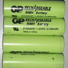 Бывшее в использовании аккумулятор для GP ni-mh 210AHC 2100 мАч 1,2 V перезаряжаемый Nimh аккумулятор