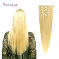 Blonde Color Clip In Human Hair Extensions 613 Peruvian Hair Clip In Extensions Straight Clip In