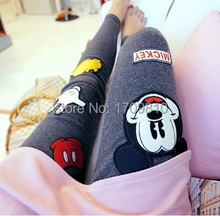 EAST KNITTING Women’s Pencil Pants Ball Leggings Character Mouse Printed Fitness Capris Trousers 2 Colors Free Shipping