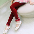 2016 Spring children leggings girls pantyhose lace decoration pants kids Korean lace warm leggings children bottoming