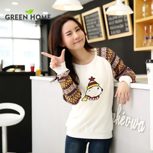 Indian printing maternity tops bear pattern long sleeve cotton clothes for feeding casual round collor plus size nursing clothes