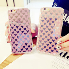 Fashion Loving Heart Crystal Glitter sequins Bling Cellphone Case For iPhone 6 6s 6Plus 6sPlus Back cover Fundas Capa Fundas