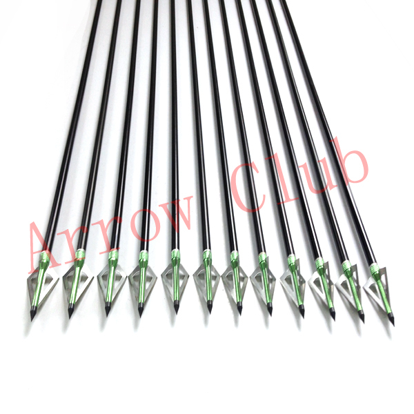 12pcs/lot 100GR green color three blades for hunting and archery arrow heads and arrow broadheads