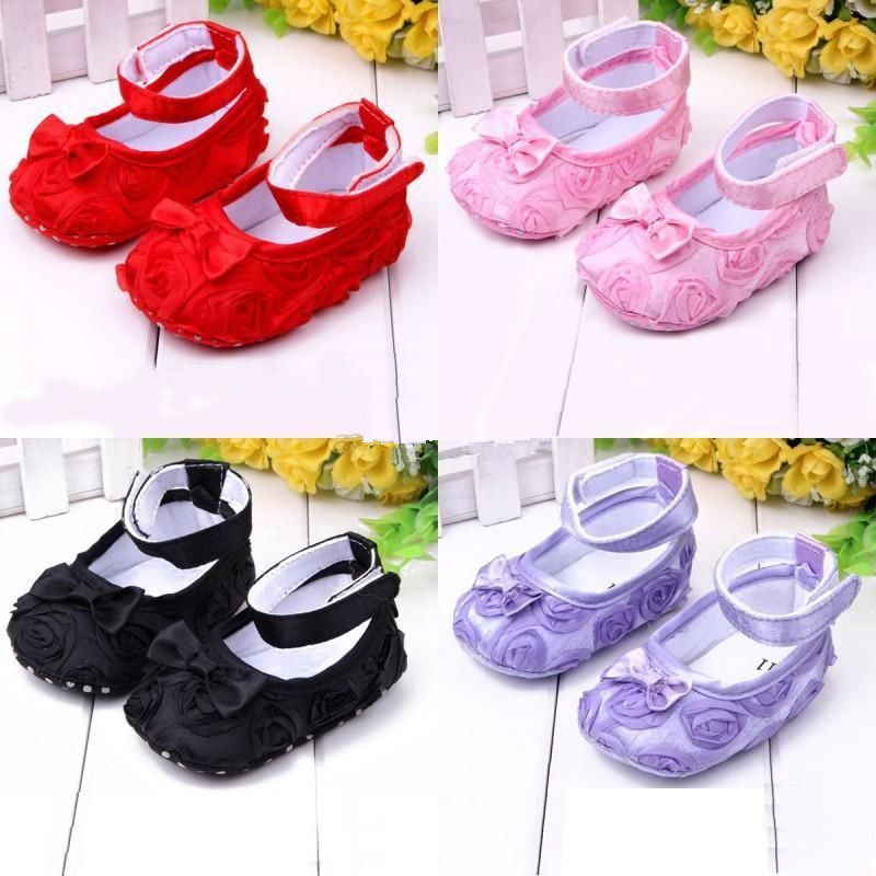 Freeshipping Baby Girls Shoes First Walkers Todder  Shoes Infant Baby Girl Prewalker Flower Soft Sole Shoes 6 Color Dropshipping