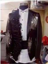 Free shipping Male sequined costumes MC host photography font b studio b font font b