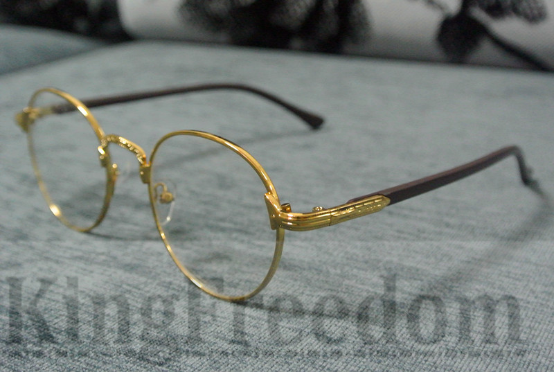 Vintage Oval Gold Eyeglass Frame Man Women Plain Glasses ...