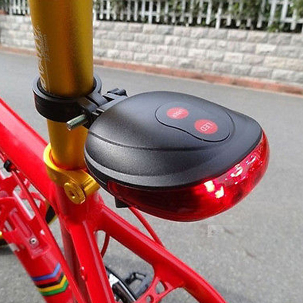 High Quality 5 LED 2 Laser Bike light 7 Flash Mode Cycling Safety Bicycle Rear Lamp
