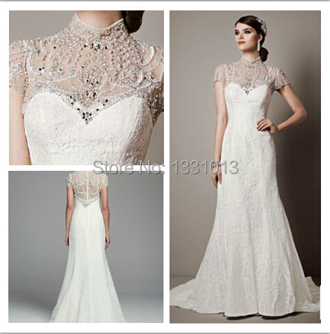 Wedding dress lace caplet