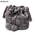 Designer Winter Fur Bucket Bag Women Crossbody bag Lady Purse Shoulder Casual Messenger Bags Tote Bolsa