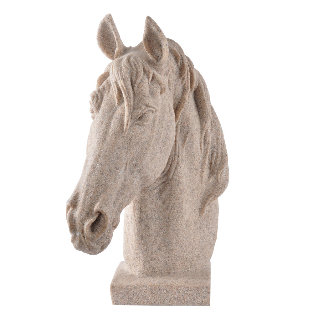 Hot sale sandstone resin horse head statues for home office garden
