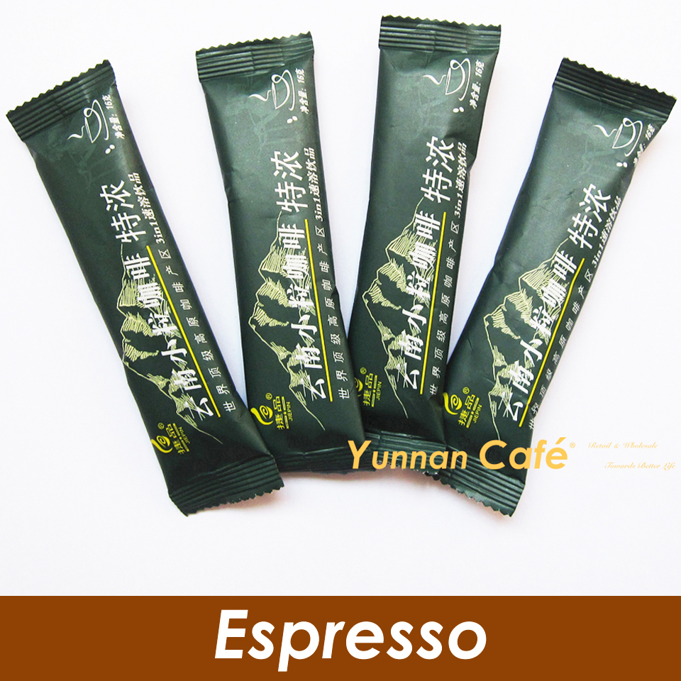Free Shipping Espresso Flavor Yunnan Arabica 3 IN 1 Instant Coffee Slimming Body 16G x 50PCS