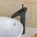 Beelee BL0791B Bathroom Vessel Sink Faucet Oil rubbed Bronze Waterfall with Single Handle Black