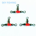 Hot Sale Free Shipping 20Pcs bag 3 Way Red Brass Fishing Barrel 10 12 Triple Swivels