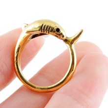 Fine Jewelry Adjustable alloy animal ring ancient gold shark Rings For Men Women Fine Jewelry