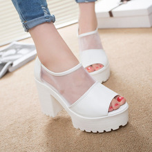 Hot Sale Fashion Sandalias Mujer Wedge Platform Sexy High Heels Shoes Women Sandals 2016 Ladies Pointed Toe Summer Shoes 924