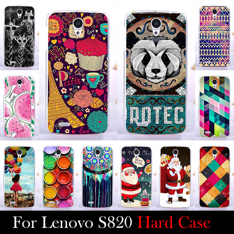 For LENOVO S820 Case Hard Plastic Mobile Phone Cover Case DIY Color Paitn Cellphone Bag Shell