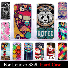 For LENOVO S820 Case Hard Plastic Mobile Phone Cover Case DIY Color Paitn Cellphone Bag Shell Shipping Free