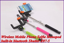 Z07-5 Wireless Bluetooth Monopod Selfie Stick built-in bluetooth Shutter for ios & Android Smartphones 20pcs DHL free Shipping