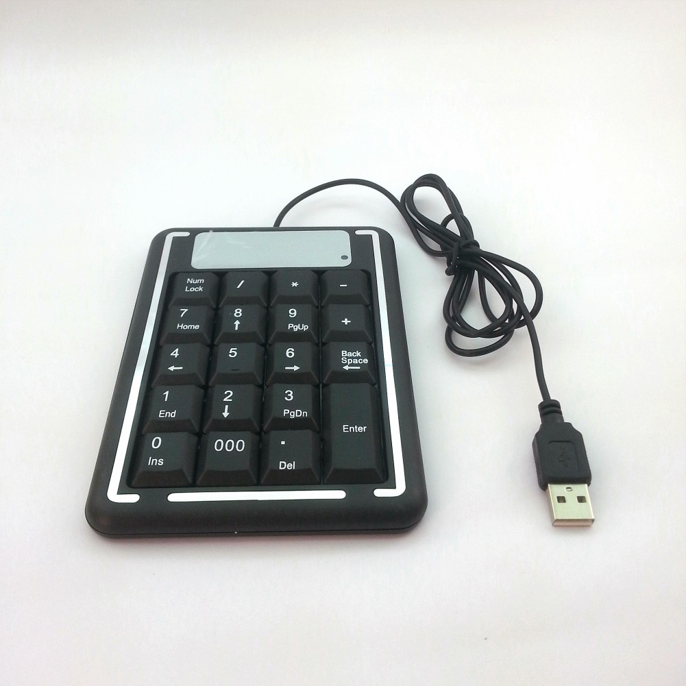 USB 19 Keys Keypad Numeric Black Keyboard  Number Pad for Laptop Desktop 30PCS/LOT  FREE SHIPPING