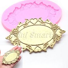 1pc Oval Mirror Frame Silicone Mold Cupcake Fondant Cake Molds Soap Moulds Chocolate Cooking Bakeware Tools Kitchen Accessories