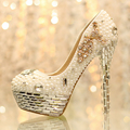 Popular Ivory Round Toe Imitation Pearl Formal Shoes Crystal Tassels Bride Wedding Shoes Lady s Shoes