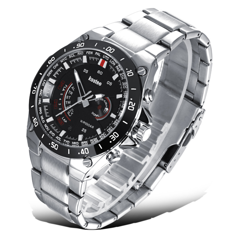 Luxury Ksstee Brand Analog Quartz Watch Full Stainless Steel Men Causal Wristwatch Waterproof Relogio Masculino JM1000