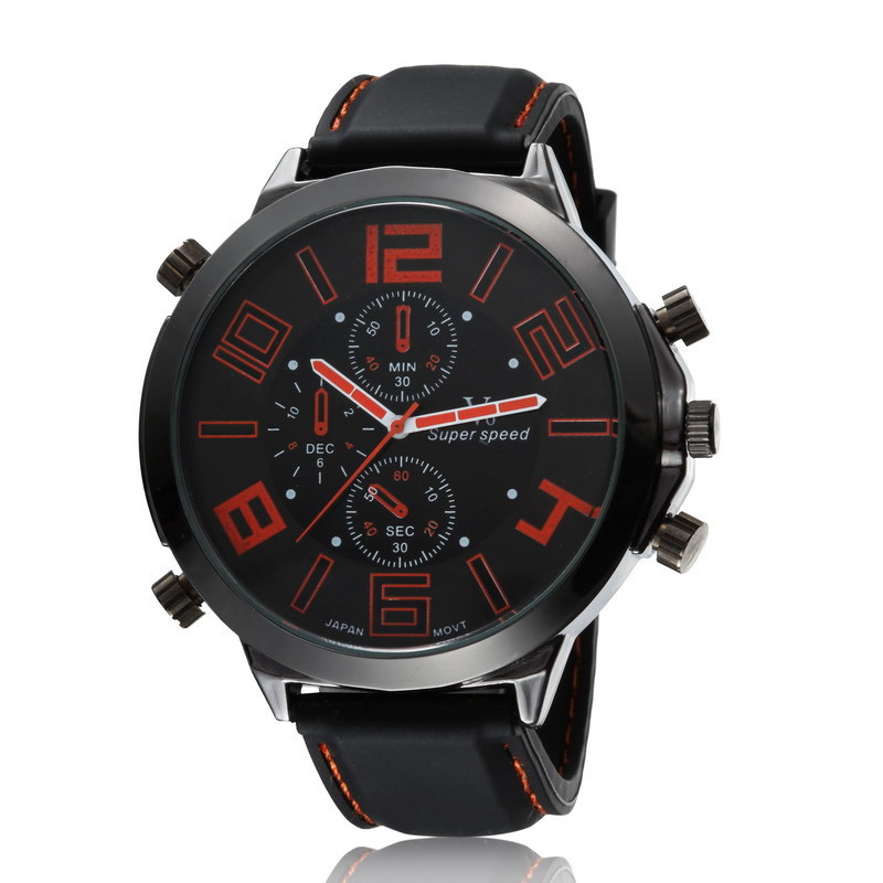 China Famous V6 Brand Men Fashion Silicone Sport Watch Men Outdoor Wristwatch Quartz Military Watch Big