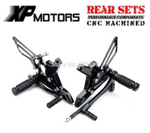 Black Race CNC Foot Control Kit Adjustable Foot Pegs Rear Sets For Kawasaki Z 750 Z750 2004 2005 2006