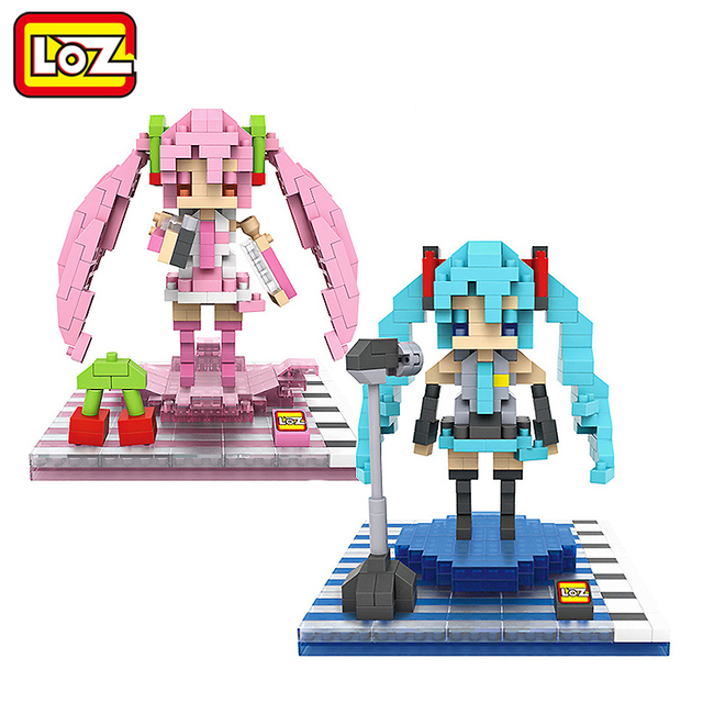 LOZ Хацунэ Мику Цифра Игрушка 3D Модель Хацунэ Мику Косплей Сборки Игрушки Алмазные Строительные Блоки 14 + Подарок