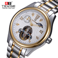 TVEISE Men Watches Top Luxury Brand Business Casual watches Men Hollow tourbillon Wristwatch Full Steel Mechanical
