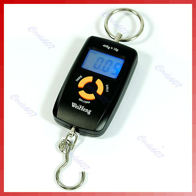 A96 Free Shipping 45Kg 10g Digital Luggage Hanging Fishing Weight Scale With backlight Black