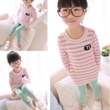 Kid Toddlers Warm Leggings Baby Kid Girl Bird Pattern Stretchy Pants Trousers