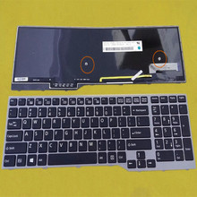 US United States Laptop replacement keyboard for Fujitsu Lifebook E753 E754 GRAY FRAME BLACK Backlit Win8