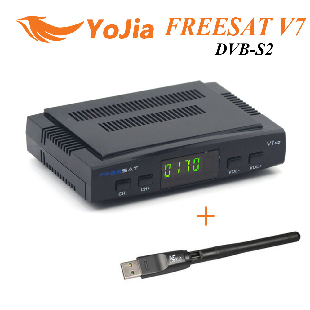 Original Freesat V7 Satellite TV Receiver DVB-S2 + 1pc Wifi Support PowerVu Biss Key Cccamd Newcamd Youtube Youporn Set Top Box