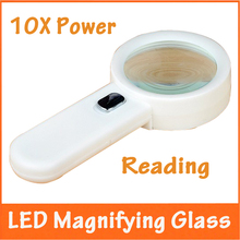 10X iluminado oficina del hogar lupa de lectura portátiles dedicados de la lupa con luces LED para prueba de campo
