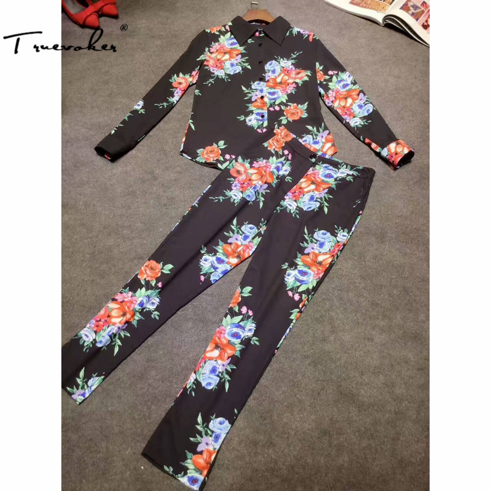 flower pant suit