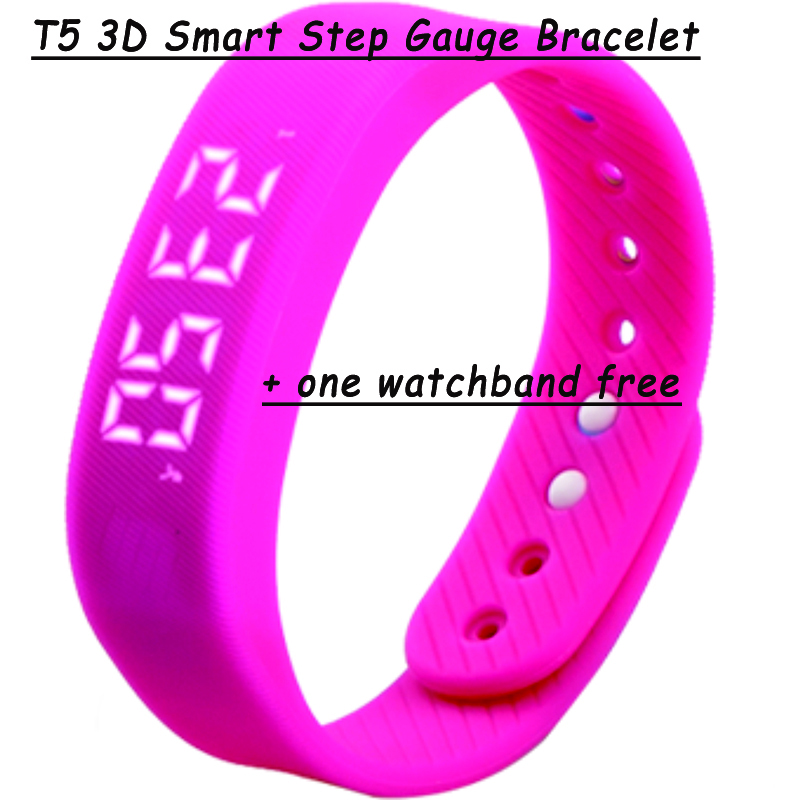 Hot Sport 3D Step Gauge Smart Wristband Fashion Candy Calories Bracelet Watch Step Meter Time Date
