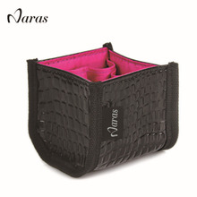 Naras Brand Makeup Brush Set 2 Colors Optional Bag Beautician Make Up Brushes Leather Bag Makeup Vanity Case pu Cosmetic Bag