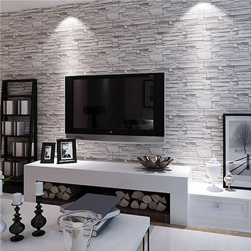 Modern Style 3D Wallpaper Stone Brick Design LivingRoom TV Background PVC Waterproof Wallpaper For Walls Papel De Parede Roll 3D