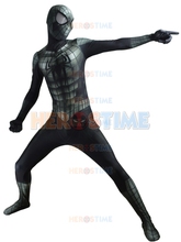 2015 Newest Black Spiderman Costume Halloween Cosplay Spider-Man Spider-Armor Costume fullbody zentai suit free shipping