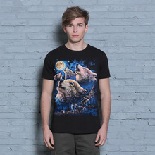 High Quality 100 Cotton Latest Design Man T Shirt Casual Wolf Animal Printed 3D T-shirt For Men (MT-14505)
