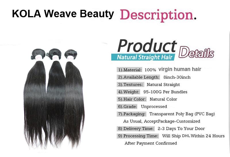 Natural Color 4 Bundles Malaysian Straight Hair 100 Human Hair