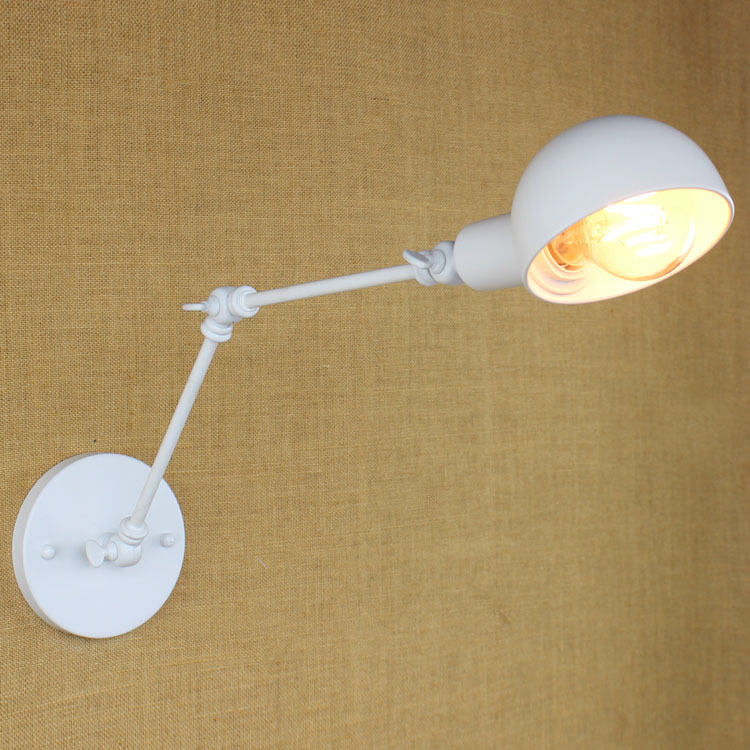 Simple & Modern White Wall Lamp Industrial Matel Loft Light With Foldable Swing Arm Dining Light Hallway Light Free Shipping