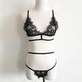 Ladies Sexy Lace Short Lingerie Sets Slim Bandage Sheer Nightwear Exotic Apparel Lace Bra Bottom Hollow