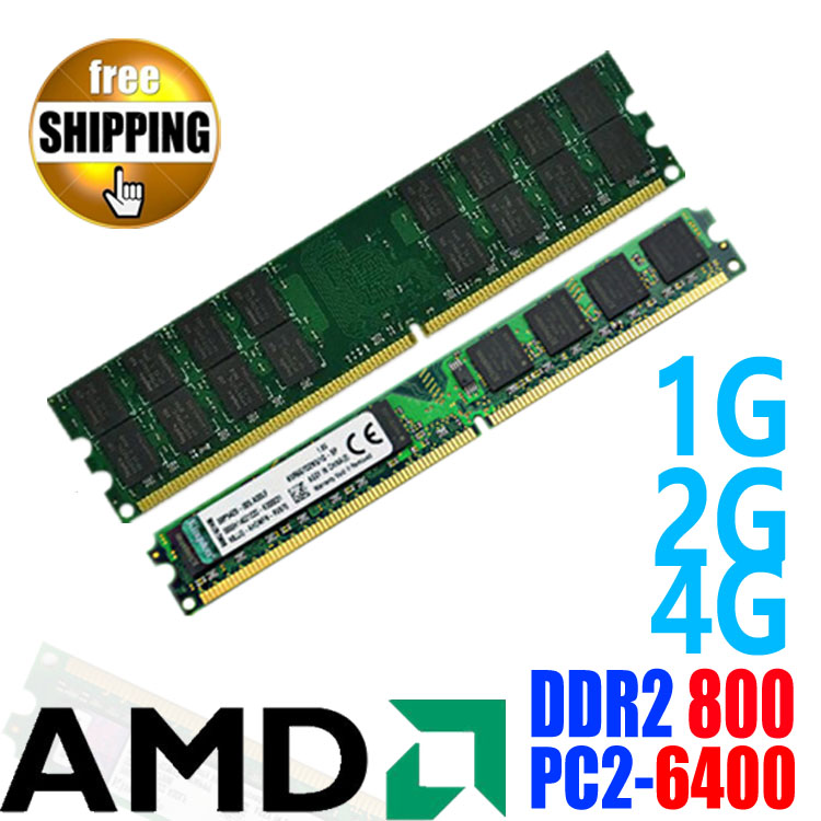 Brand New DDR2 DDR 2 800 / PC2 6400 800Mhz 1GB 2GB 4GB For Desktop PC DIMM Memory RAM / compatible with 800 667 533 Mhz For AMD