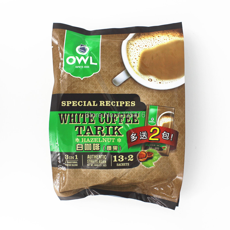 In 2015 Singapore imported OWL3 in 1 instant white coffee 600 g hazelnut free shipping 